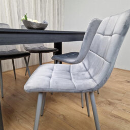 Kosy Koala Dining Table And 4 Chairs Modern Dining Table Set With 4 Grey Velvet Chairs Dining Room Furniture - thumbnail 5