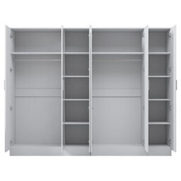 Reflect 2Pc Wardrobe Bundle - 3 Door Plain + 3 Door Plain - White Gloss & Matt White - H: 180Cm X W: 224Cm X D: 47Cm - thumbnail 7