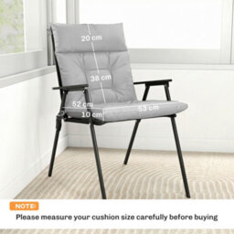 Outsunny Garden Chair Cushions Set Of 4, Waterproof Seat Pads, Light Grey - thumbnail 3