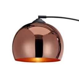 Teamson Home Arc Curved Standing Floor Lamp With Bell Shade & Marble Base - Rose Gold/black Marble - thumbnail 5
