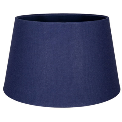 Happy Homewares Traditional 30Cm Midnight Blue Linen Fabric Drum Table/pendant Shade 60W Maximum - image 1