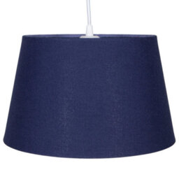 Happy Homewares Traditional 30Cm Midnight Blue Linen Fabric Drum Table/pendant Shade 60W Maximum - thumbnail 2