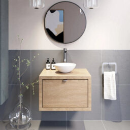 Affine Bathroom Wall Hung Vanity Unit Sink Cabinet Wash Basin Sink Storage Drawer 600mm - thumbnail 3