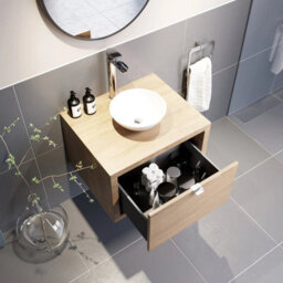 Affine Bathroom Wall Hung Vanity Unit Sink Cabinet Wash Basin Sink Storage Drawer 600mm - thumbnail 6