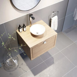 Affine Bathroom Wall Hung Vanity Unit Sink Cabinet Wash Basin Sink Storage Drawer 600mm - thumbnail 4