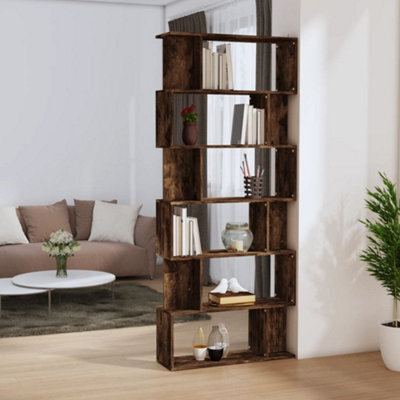 Vidaxl Book Cabinet/room Divider Smoked Oak 80X24X192 Cm Engineered Wood Book Cabinets - image 1