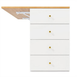 Abrihome Adjustable Kitchen Island With Bar Stools - Sideboard & Cabinet With 6 Drawers, Width 140-70Cm, White/black - thumbnail 7