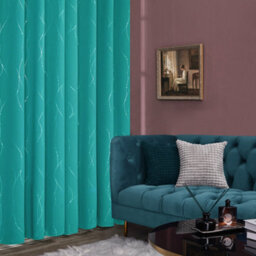 Deconovo Blackout Eyelet Curtains Thermal Insulated Silver Dotted Line Foil Printed Curtains W46 X L72 Inch Turquoise 2 Panels - thumbnail 4