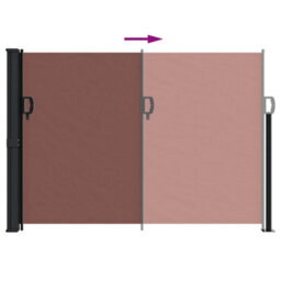 Walplus Retractable Side Awning Garden Sun Shade Canopy Gazebo For Back Door, Porch, Patio Brown 140X500 Cm - thumbnail 5