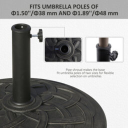 19Kg Outsunny Garden Parasol Base Stand Metal Patio Sun Umbrella Holder Resin - thumbnail 6