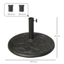 19Kg Outsunny Garden Parasol Base Stand Metal Patio Sun Umbrella Holder Resin - thumbnail 3