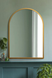 Mirroroutlet The Arcus Gold Metal Framed Arched Wall Mirror 100Cm X 70Cm - thumbnail 5