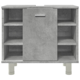 Berkfield Bathroom Cabinet Concrete Grey 60X32X53.5 Cm Engineered Wood - thumbnail 5
