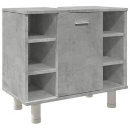 Berkfield Bathroom Cabinet Concrete Grey 60X32X53.5 Cm Engineered Wood - thumbnail 2