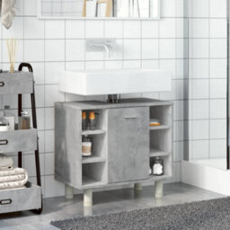 Berkfield Bathroom Cabinet Concrete Grey 60X32X53.5 Cm Engineered Wood - thumbnail 3
