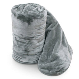 Velosso Luxurious Ultra-Soft Plush Faux Mink Fur Throw Blanket - 150Cm X 200Cm , For Sofa, Bed - Silver