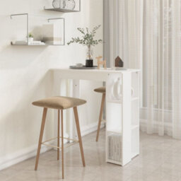 Walplus Bar Table With Shelf White 102X50X103.5 Cm Engineered Wood - thumbnail 6