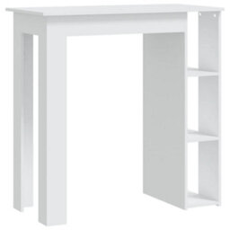 Walplus Bar Table With Shelf White 102X50X103.5 Cm Engineered Wood - thumbnail 2