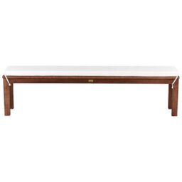 Beliani Garden Bench With Cushion Monsano 170 Cm Eucalyptus Wood Off-White - thumbnail 1