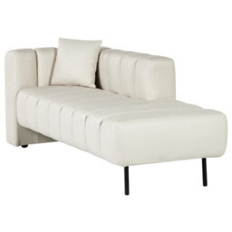 Beliani Left-Hand Chaise Longue Lannils Fabric Off-White - thumbnail 4