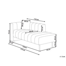 Beliani Left-Hand Chaise Longue Lannils Fabric Off-White - thumbnail 3