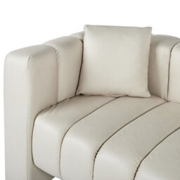Beliani Left-Hand Chaise Longue Lannils Fabric Off-White - thumbnail 6