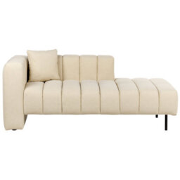 Beliani Left-Hand Chaise Longue Lannils Fabric Off-White - thumbnail 1