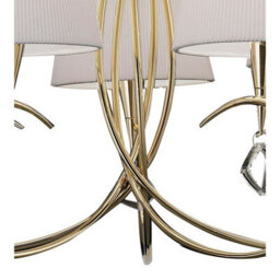 Luminosa Lighting Luminosa Mara Pendant 5 Light E14, French Gold With Ivory White Shades - thumbnail 6