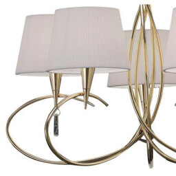 Luminosa Lighting Luminosa Mara Pendant 5 Light E14, French Gold With Ivory White Shades - thumbnail 5