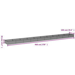 Berkfield Garden Raised Bed 960X100X36 Cm Corten Steel - thumbnail 7
