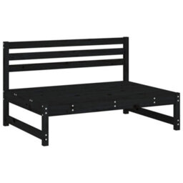Berkfield 5 Piece Garden Lounge Set Black Solid Wood Pine - thumbnail 3