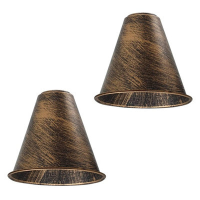 2Pack Modern Brushed Copper Ceiling Light Shade 18Cm Metal Pendant Lamp Shade Industrial Kitchen Lamp Shades - image 1