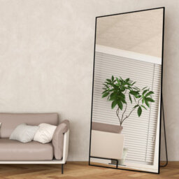 Cassilando Black 180X80Cm Full Length Mirror/wall Mirror,floor Or Wall For Bedroom Living Room, Aluminum Alloy Frame - thumbnail 5
