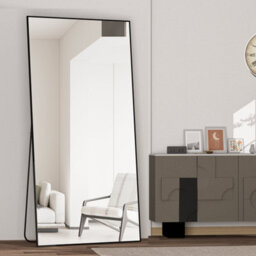 Cassilando Black 180X80Cm Full Length Mirror/wall Mirror,floor Or Wall For Bedroom Living Room, Aluminum Alloy Frame - thumbnail 3