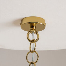 Luminosa Lighting Luminosa Frame Modern 58Cm Cylindrical Pendant Ceiling Light Gold 6Xe14 Glass Shade - thumbnail 4