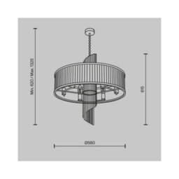 Luminosa Lighting Luminosa Frame Modern 58Cm Cylindrical Pendant Ceiling Light Gold 6Xe14 Glass Shade - thumbnail 5