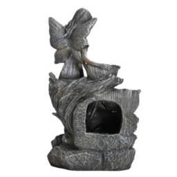 Living And Home Grey Fairy Led Lighted Resin Garden Water Fountain Water Feature With Solar Panel 50Cm H - thumbnail 7