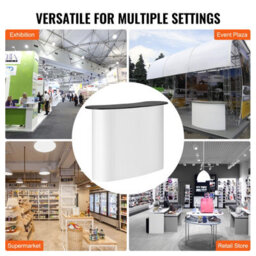 "Vevor Portable Tradeshow Podium Table, 51.18"" X 18.31"" X 37.4"", Display Exhibition Counter Stand Booth Fair With Wall" - thumbnail 5