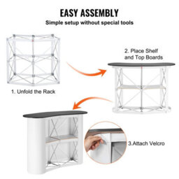 "Vevor Portable Tradeshow Podium Table, 51.18"" X 18.31"" X 37.4"", Display Exhibition Counter Stand Booth Fair With Wall" - thumbnail 4