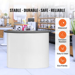 "Vevor Portable Tradeshow Podium Table, 51.18"" X 18.31"" X 37.4"", Display Exhibition Counter Stand Booth Fair With Wall" - thumbnail 2