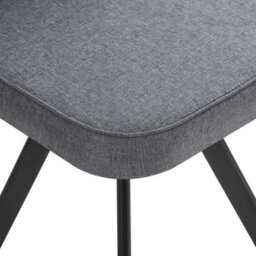 Abrihome Walnut & Grey 6-Piece Square Dining Set With Linen Chairs & Metal Legs, 140X90Cm For Small Spaces - thumbnail 6