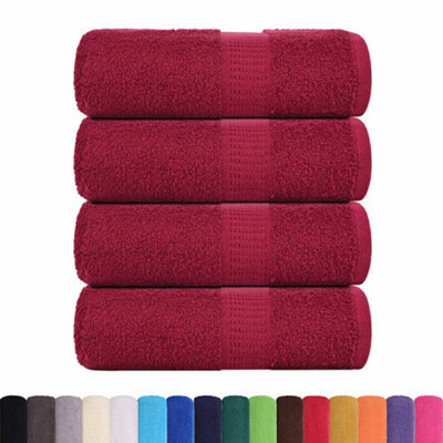 Berkfield Durable Guest Towels 4 Pcs Bordeaux 30X50 Cm 360 Gsm 100% Cotton