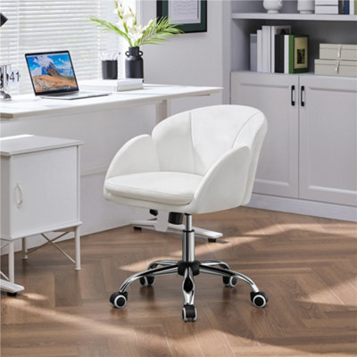 Yaheetech Modern Desk Chair For Home Office Makeup - Snowy / Velvet - image 1