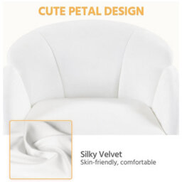 Yaheetech Modern Desk Chair For Home Office Makeup - Snowy / Velvet - thumbnail 4