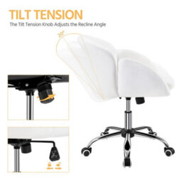 Yaheetech Modern Desk Chair For Home Office Makeup - Snowy / Velvet - thumbnail 5
