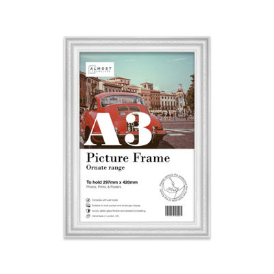 A3 White Ornate Picture Frame (42 X 29.7Cm) Poster, Photo, Artwork, Gallery Wall Or Print - image 1