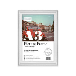 A3 White Ornate Picture Frame (42 X 29.7Cm) Poster, Photo, Artwork, Gallery Wall Or Print - thumbnail 1