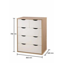 5 Drawer Chest Of Drawers Oak And White - thumbnail 2