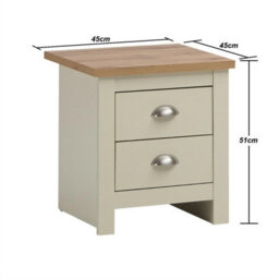 Timber Art Design Lisbon Bedside Cabinet Bedroom Furniture Nightstand Table 2 Drawers Cream - thumbnail 7