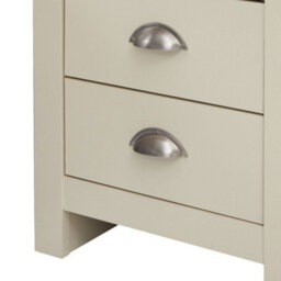 Timber Art Design Lisbon Bedside Cabinet Bedroom Furniture Nightstand Table 2 Drawers Cream - thumbnail 4